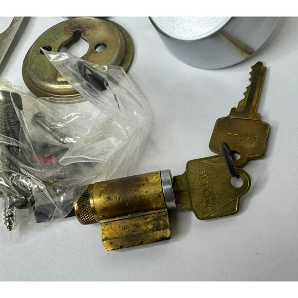 Arrow Heavy-Duty Security Deadlock 961M  Satin Chrome 2-3/4" B NIB - Picture 6 of 6